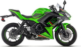 Système D'Échappement Complet Avec Catalyseur Et Homologation Acoustique Indy-Race Evo Aluminium Noir Embout Carby - Arrow Special Parts Compatible Avec Kawasaki Z 650 35Kw (2024-2026)