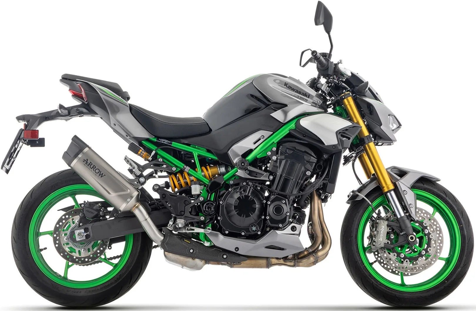 Système D'Échappement Complet Sans Catalyseur Et Homologué Au Niveau Sonore Indy-Race Evo Full Titanium Embout Carby - Arrow Special Parts Compatible Avec Kawasaki Z900 (2025-2026)