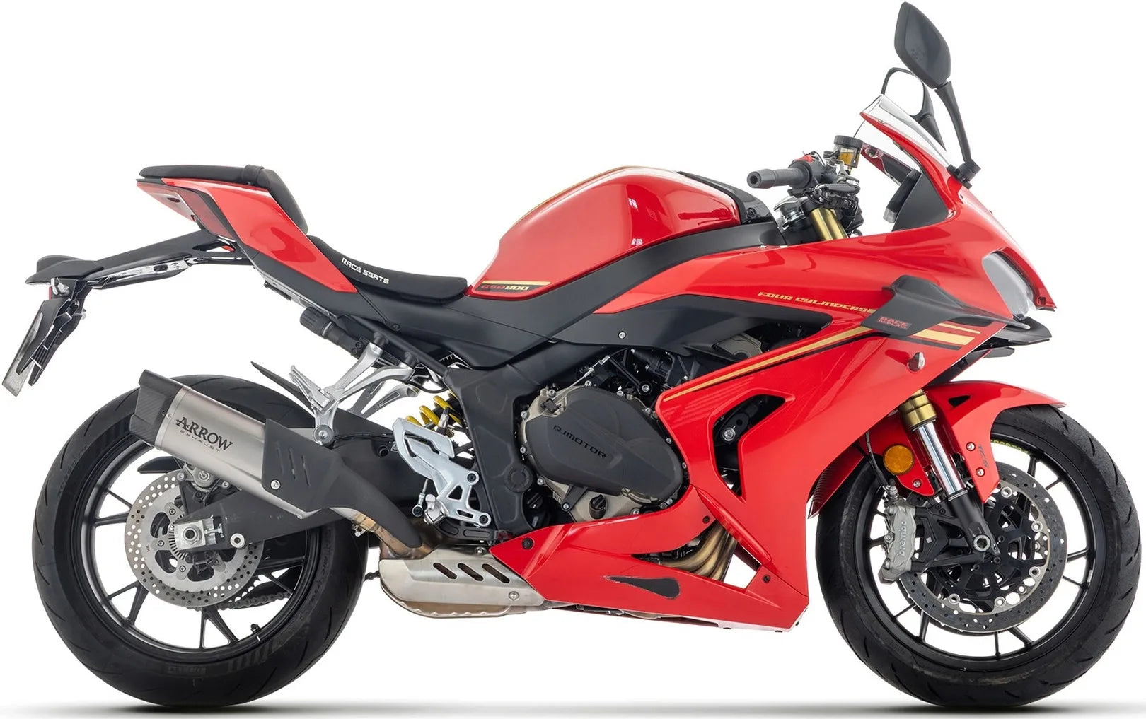 Système D'Échappement Homologué Au Niveau Sonore Indy-Race Evo Titanium Embout Carby - Arrow Special Parts Compatible Avec Qj Motor Srk 800 Rr (2024-2025)