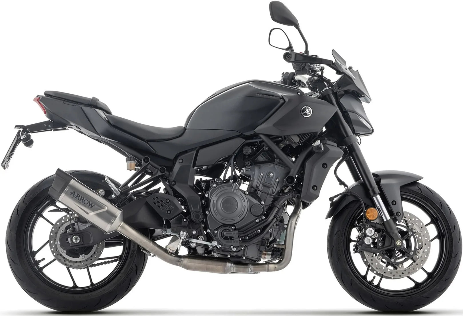 Système D'Échappement Complet Avec Catalyseur Et Homologation Acoustique Indy-Race Evo Titanium Embout Carby - Arrow Special Parts Compatible Avec Yamaha Mt-07 (2025-2026)