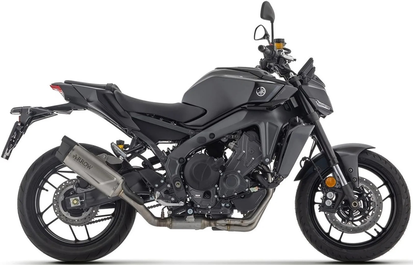 Système D'Échappement Complet Avec Catalyseur Et Homologation Acoustique Indy-Race Evo Titanium Embout Carby - Arrow Special Parts Compatible Avec Yamaha Mt-09 Sp 35Kw (2024-2026)