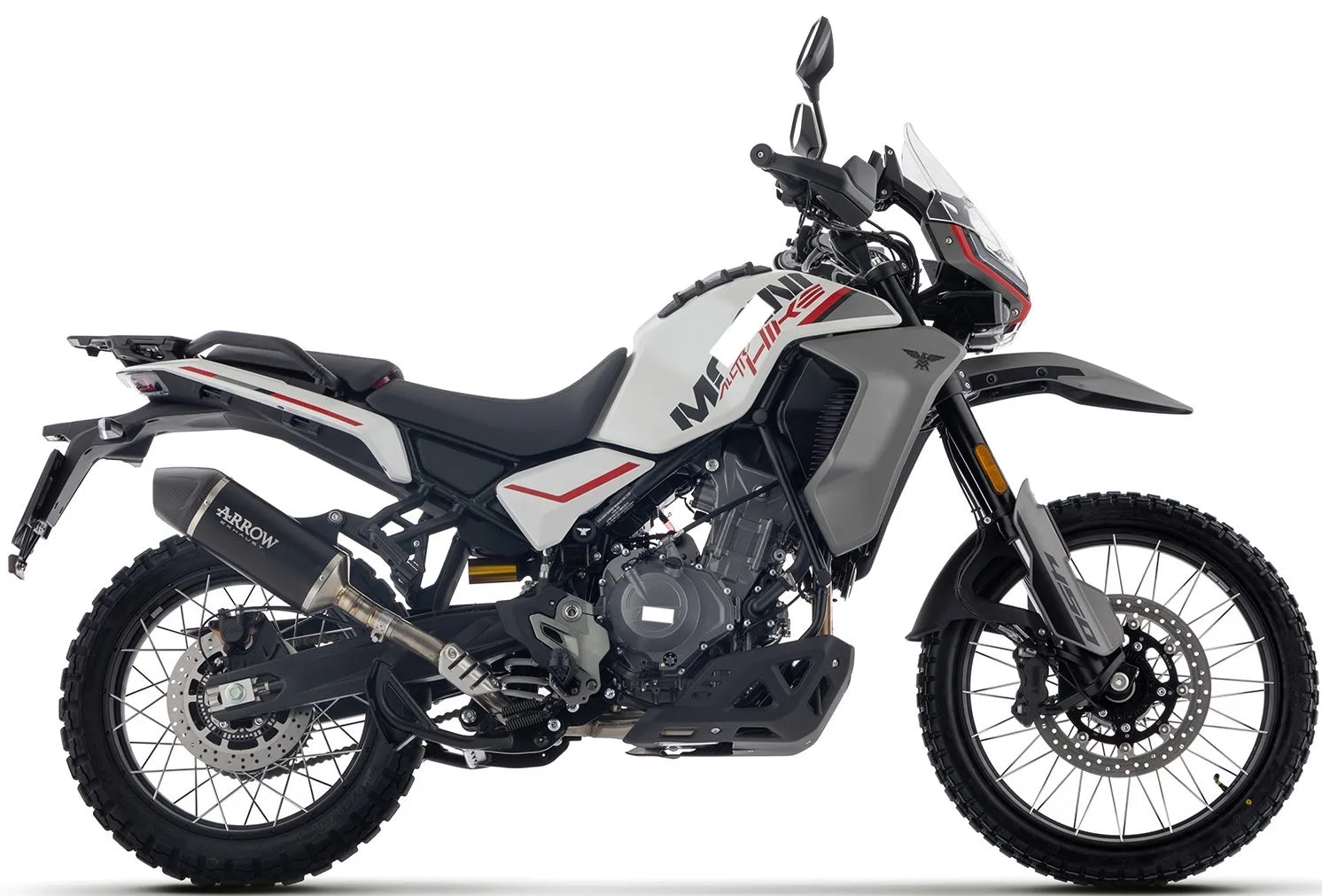 Système D'Échappement Homologué Au Niveau Sonore Indy-Race Aluminium Noir Embout Carby - Arrow Special Parts Compatible Avec Moto Morini Allthrike 450 (2025-2026)