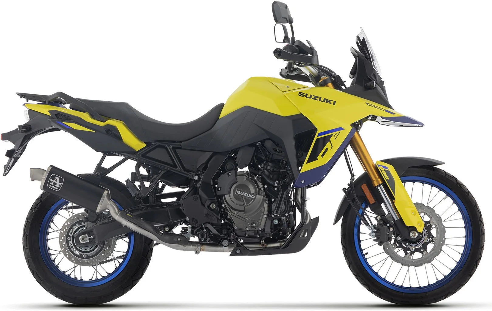 Système D'Échappement Complet Sans Catalyseur Et Homologué Au Niveau Sonore Indy-Race Aluminium Noir Embout Acier - Arrow Special Parts Compatible Avec Suzuki V-Strom 800 Se (2025-2026)