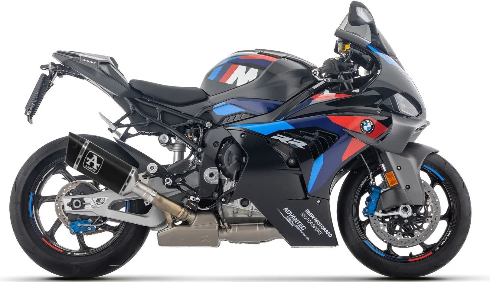 Système D'Échappement Complet Sans Catalyseur Et Homologué Au Niveau Sonore Pista Titanium Noir Embout Carby - Arrow Special Parts Compatible Avec Bmw M 1000 Rr (2025-2026)
