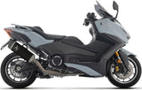 Système D'Échappement Complet Non Catalysé Et Sans Homologation Acoustique Pista Titanium Noir Embout Carby - Arrow Special Parts Compatible Avec Yamaha T-Max 560 (2025-2026)