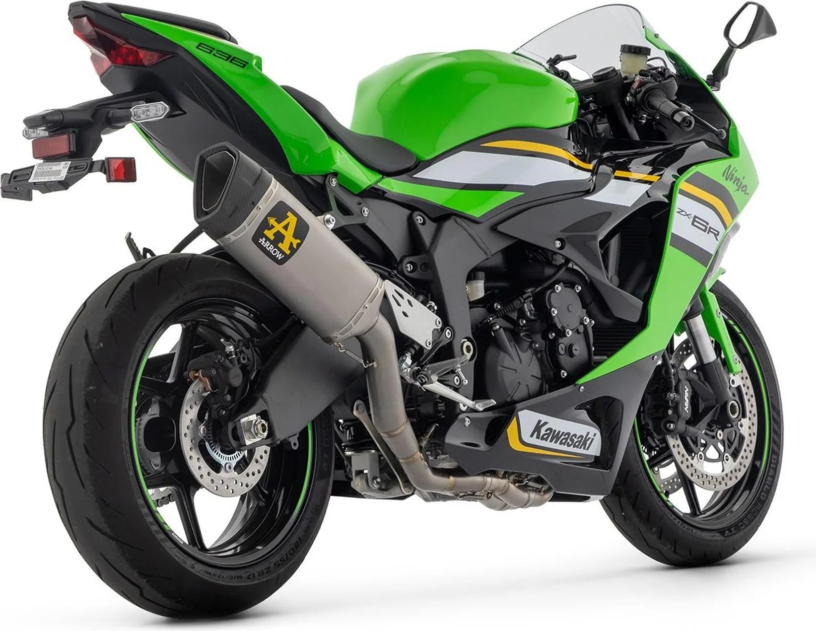 Système D'Échappement Complet Non Catalysé Et Sans Homologation Acoustique Pista Competition Titanium Carbon - Arrow Special Parts Compatible Avec Kawasaki Zx 6R 636 (2024-2026)