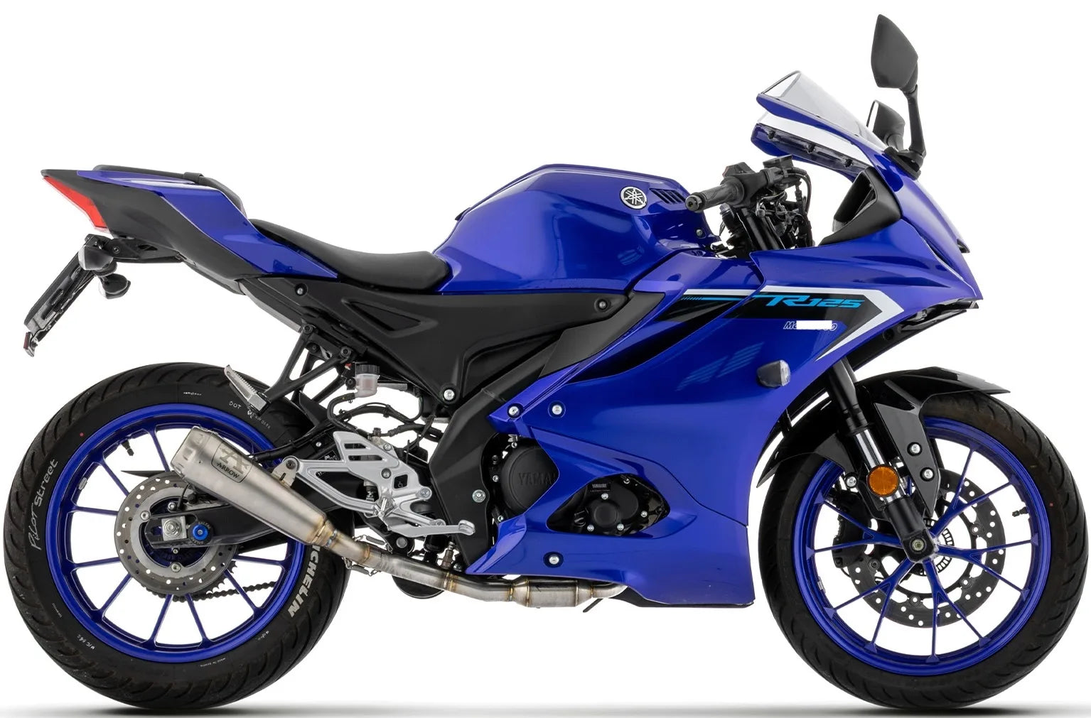 Système D'Échappement Complet Non Catalysé Et Sans Homologation Acoustique Pro-Race Nichrom Embout Acier - Arrow Special Parts Compatible Avec Yamaha Mt-125 (2025-2026)