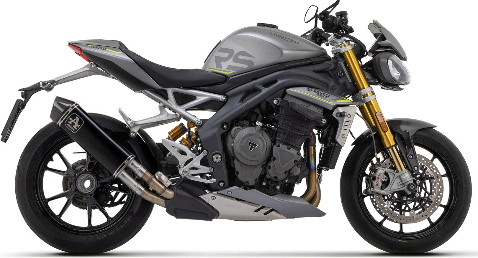 Exhaust Tip With Noise Certification Race-Tech Black Titanium Carbon - Arrow Special Parts Compatible With Triumph Speed Triple 1200 Rs (2021-2024)