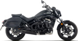 Système D'Échappement Complet Sans Catalyseur Et Homologué Au Niveau Sonore Rebel Acier Noir Embout Carby - Arrow Special Parts Compatible Avec Kawasaki Vulcan 650 S (2025-2026)