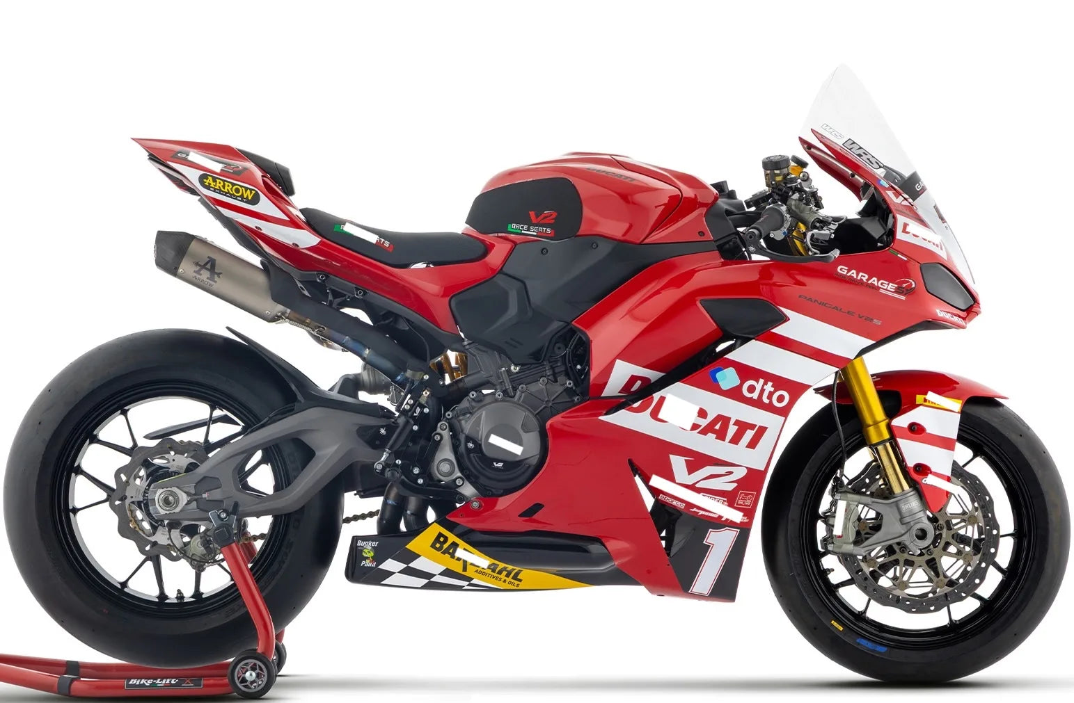 Système D'Échappement Complet Non Catalysé Et Sans Homologation Acoustique Round Competition Titanium Embout Carby - Arrow Special Parts Compatible Avec Ducati Panigale V2 / S (2025-2026)