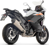 Complete Exhaust System Without Catalytic Converter And Without Sound Certification Sonora Titanium Carby End Cap - Arrow Special Parts Compatible With Ktm 1390 Superadventure R (2025-2026)