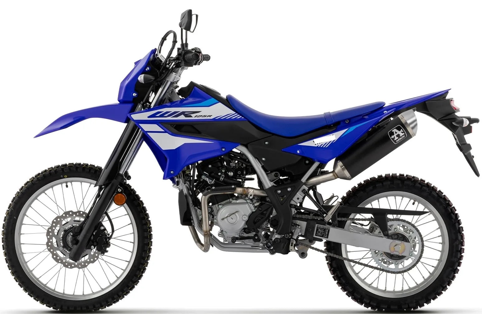 Système D'Échappement Complet Sans Catalyseur Et Homologué Au Niveau Sonore Thunder Aluminium Noir Embout Acier - Arrow Special Parts Compatible Avec Yamaha Wr 125 R (2026)
