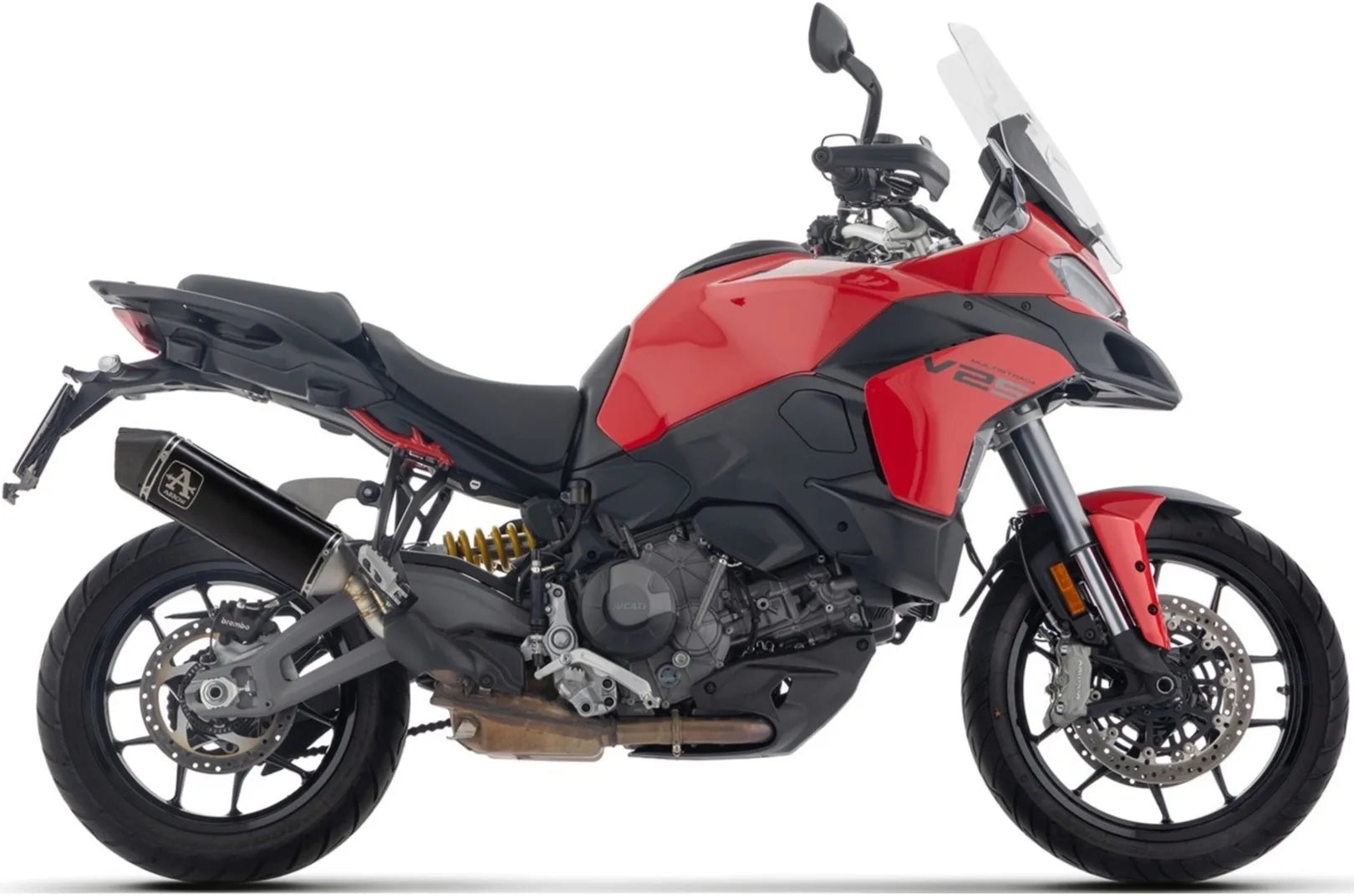 Système D'Échappement Homologué Au Niveau Sonore Veloce Titanium Noir Embout Carby - Arrow Special Parts Compatible Avec Ducati Multistrada V2 - S (2025)