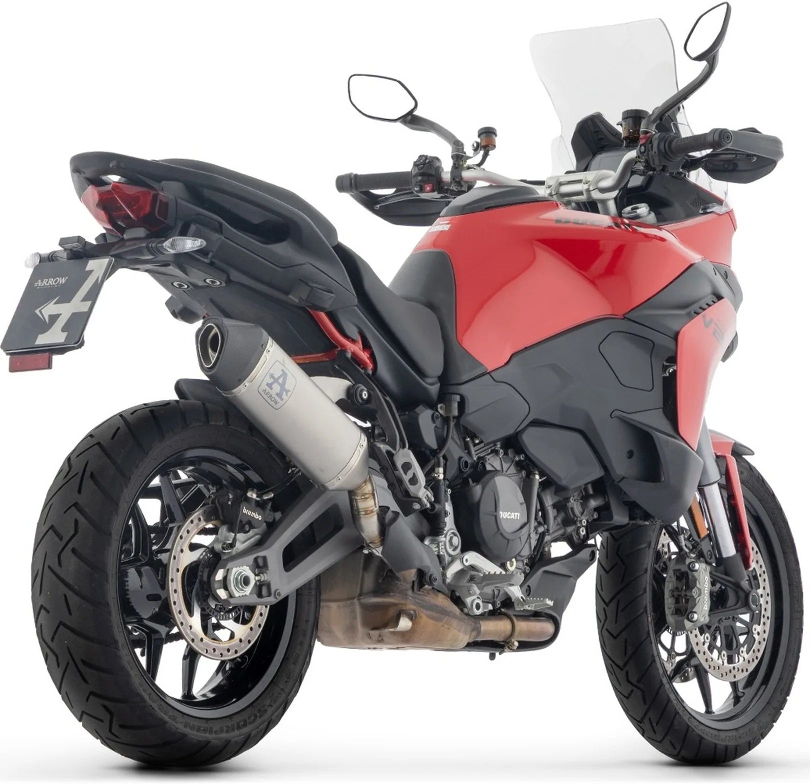 Système D'Échappement Non Catalysé Et Sans Homologation Acoustique Veloce Full Titanium Embout Carby - Arrow Special Parts Compatible Avec Ducati Multistrada V2 - S (2025)