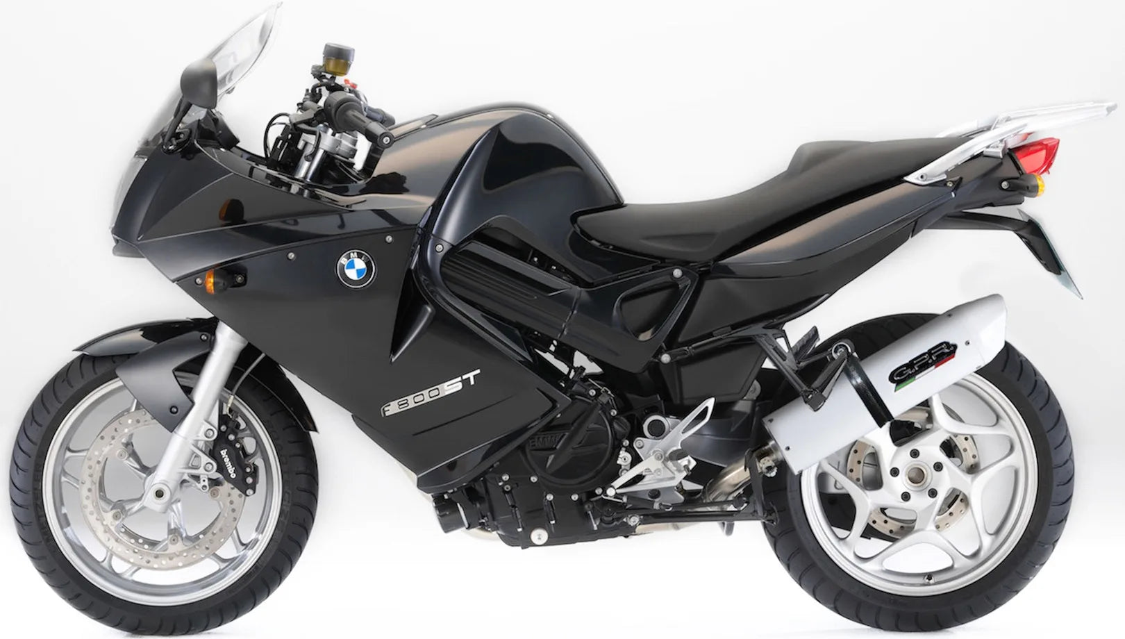 Système D'Échappement Complet Avec Catalyseur Et Homologation Acoustique Albus Ceramic Aluminium Blanc - Gpr Compatible Avec Bmw F 800 - S - St (2006-2011)
