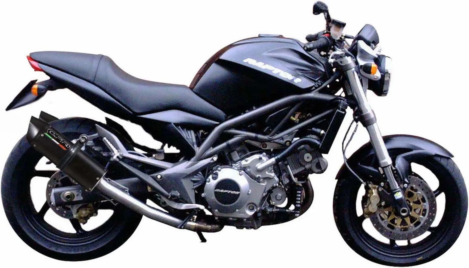 Double Sortie D'Échappement Homologuée Au Niveau Sonore Furore Aluminium Noir - Gpr Compatible Avec Cagiva Raptor 1000 (2000-2003)