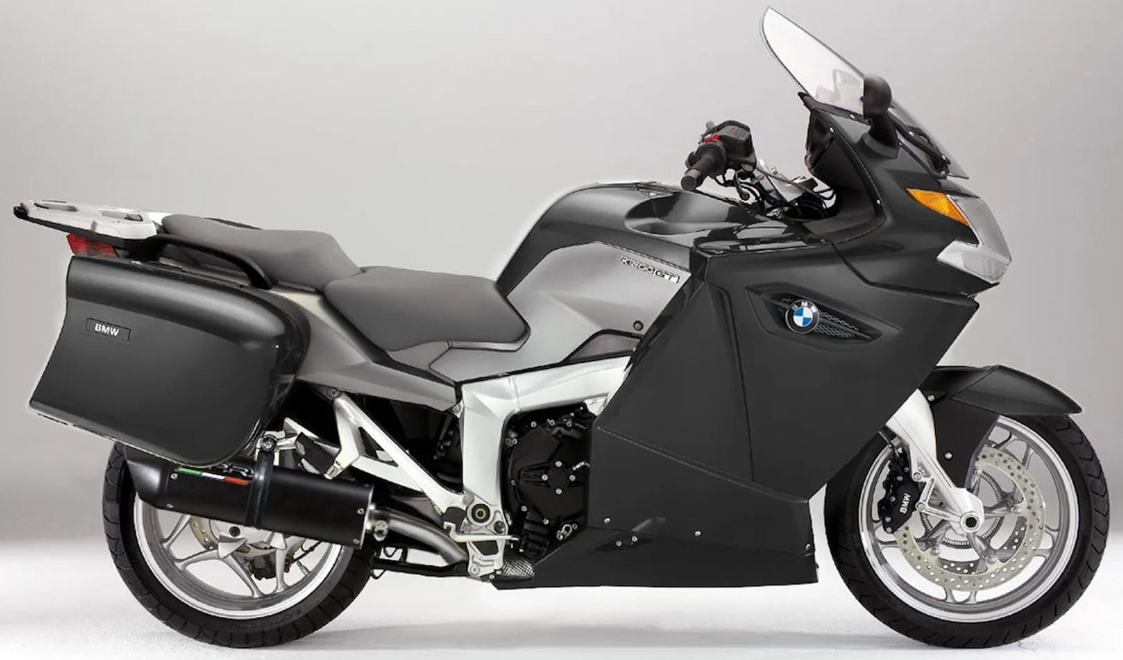 Système D'Échappement Complet Avec Catalyseur Et Homologation Acoustique Furore Aluminium Noir - Gpr Compatible Avec Bmw K 1300 Gt (2009-2011)