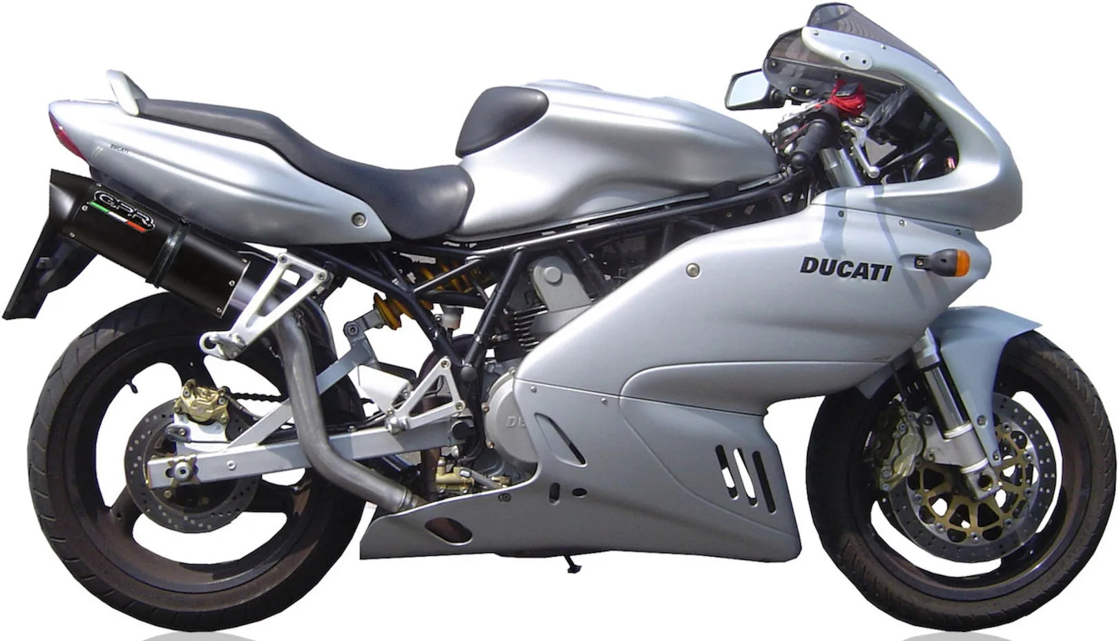 Double Sortie D'Échappement Avec Catalyseur Et Homologation Acoustique Furore Aluminium Noir - Gpr Compatible Avec Ducati Super Sport 1000 Ss (2003-2006)