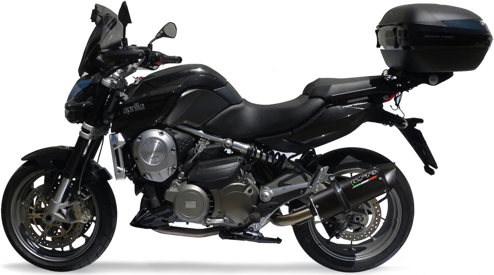 Système D'Échappement Catalytique Avec Homologation Acoustique Furore Aluminium Noir - Gpr Compatible Avec Aprilia Mana 850 Gt (2007-2016)