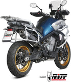 Système D'Échappement Homologué Au Niveau Sonore Speed Edge Acier Noir Carbon - Mivv Compatible Avec Cfmoto 800 Mt (2022-2024)
