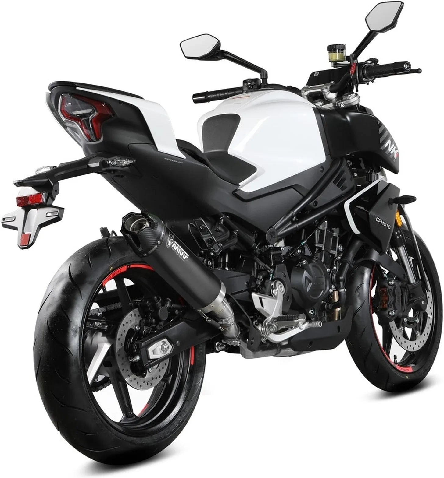 Système D'Échappement Homologué Au Niveau Sonore Ak-1 Acier Noir - Mivv Compatible Avec Cfmoto 450 Nk (2023-2024)