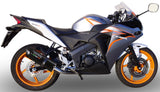 Système D'Échappement Complet Avec Catalyseur Et Homologation Acoustique Furore Aluminium Noir - Gpr Compatible Avec Honda Cbr 125 R (2011-2016)