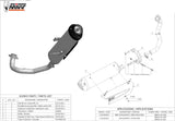 Système D'Échappement Complet Sans Catalyseur Et Homologué Au Niveau Sonore Urban Acier - Mivv Compatible Avec Piaggio Mp3 400 (2007-2011)