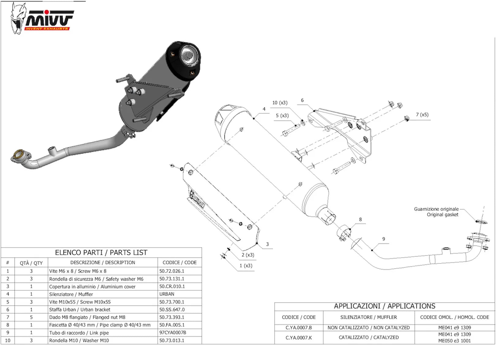 Système D'Échappement Complet Avec Catalyseur Et Homologation Acoustique Urban Acier - Mivv Compatible Avec Mbk Skycruiser 125 (2006-2016)