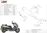 Système D'Échappement Complet Sans Catalyseur Et Homologué Au Niveau Sonore Urban Acier - Mivv Compatible Avec Yamaha Majesty 400 (2007-2014)