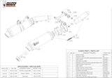 Double Sortie D'Échappement Homologuée Au Niveau Sonore Gp Carbon - Mivv Compatible Avec Ducati Monster 750 (1999-2002)