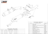 Double Sortie D'Échappement Non Catalysée Avec Homologation Acoustique Gp Carbon - Mivv Compatible Avec Ducati Monster 695 (2006-2008)