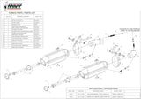 Double Sortie D'Échappement Non Catalysée Avec Homologation Acoustique Suono Acier Noir Carbon - Mivv Compatible Avec Ducati Monster 696 (2008-2014)
