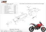 Système D'Échappement Non Catalysé Et Homologué Au Niveau Sonore Suono Acier Carbon - Mivv Compatible Avec Ducati Hypermotard 821 (2013-2015)