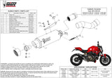 Catalytic Exhaust Tip With Sound Certification Gppro Steel Black - Mivv Compatible With Ducati Monster 1200 (2014-2016)