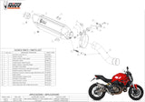 Système D'Échappement Non Catalysé Et Homologué Au Niveau Sonore Suono Acier Noir Carbon - Mivv Compatible Avec Ducati Monster 821 (2014-2017)