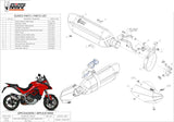 Système D'Échappement Homologué Au Niveau Sonore Suono Acier Carbon - Mivv Compatible Avec Ducati Multistrada 1200 (2015-2017)