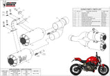 Double Sortie D'Échappement Non Catalysée Et Sans Homologation Acoustique Mk3 Carbon - Mivv Compatible Avec Ducati Monster 1200 (2014-2016)