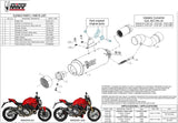 Système D'Échappement Catalytique Avec Homologation Acoustique Gppro Carbon - Mivv Compatible Avec Ducati Monster 1200 (2017-2021)