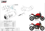 Système D'Échappement Non Catalysé Et Sans Homologation Acoustique Mk3 Carbon - Mivv Compatible Avec Ducati Monster 1200 (2017-2021)