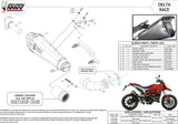 Système D'Échappement Non Catalysé Et Homologué Au Niveau Sonore Delta Race Acier Carbon - Mivv Compatible Avec Ducati Hypermotard 939 (2016-2018)
