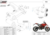 Double Sortie D'Échappement Non Catalysée Et Sans Homologation Acoustique Mk3 Acier Noir - Mivv Compatible Avec Ducati Hypermotard 939 (2016-2018)