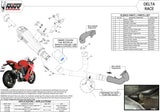 Système D'Échappement Catalytique Avec Homologation Acoustique Delta Race Acier Noir Carbon - Mivv Compatible Avec Ducati Supersport 939 - S (2017-2020)