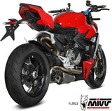 Système D'Échappement Catalytique Avec Homologation Acoustique Delta Race Acier Carbon - Mivv Compatible Avec Ducati Panigale V2 (2020-2024)