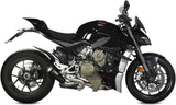 Double Sortie D'Échappement Non Catalysée Et Sans Homologation Acoustique X-M1 Acier Noir - Mivv Compatible Avec Ducati Streetfighter V4 (2020-2022)
