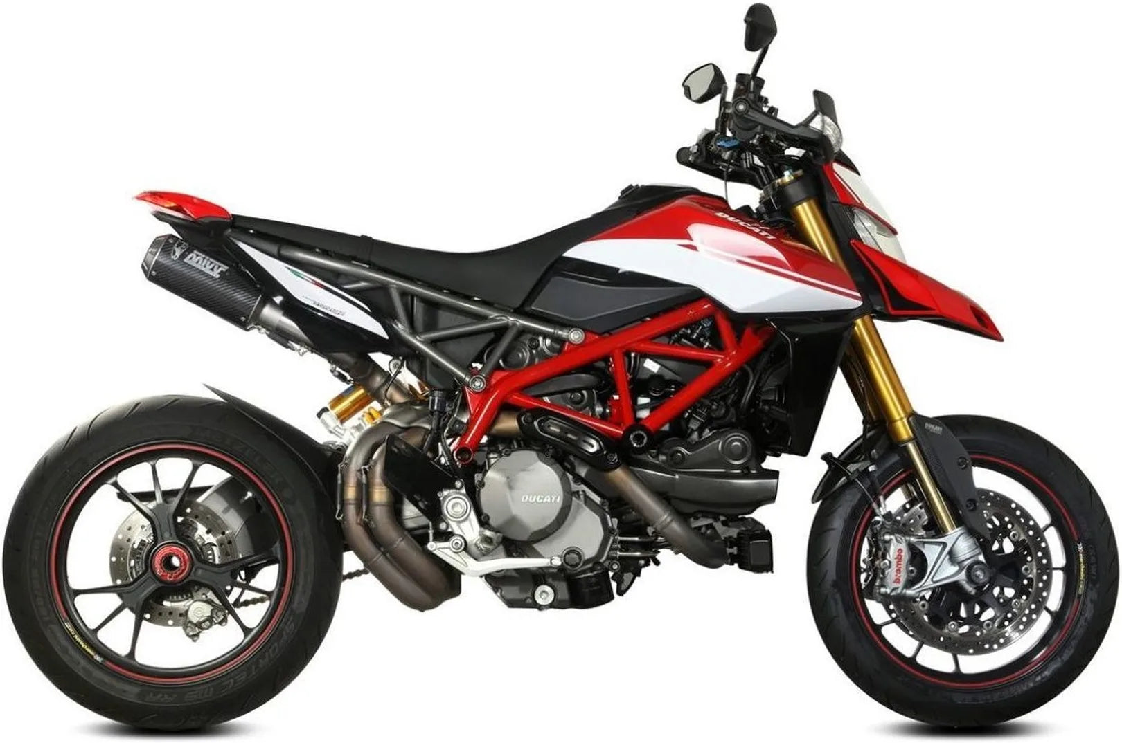 Double Sortie D'Échappement Non Catalysée Et Sans Homologation Acoustique Mk3 Carbon - Mivv Compatible Avec Ducati Hypermotard 950 - Sp - Rve (2021-2024)