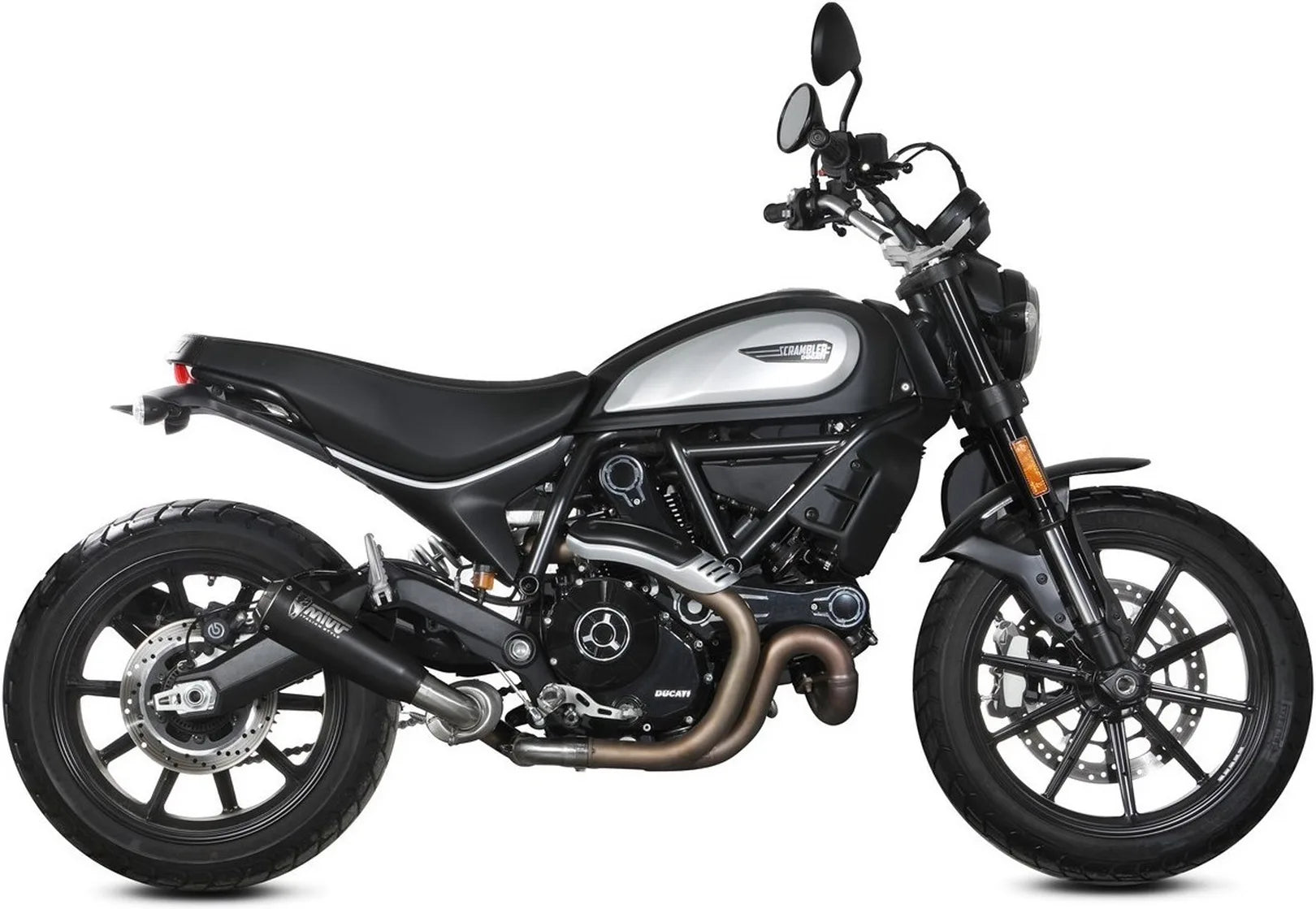 Système D'Échappement Catalytique Avec Homologation Acoustique X-M1 Acier Noir - Mivv Compatible Avec Ducati Scrambler 800 Icon (2021-2022)