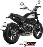 Système D'Échappement Catalytique Avec Homologation Acoustique X-M1 Acier Noir - Mivv Compatible Avec Ducati Scrambler 800 Icon (2021-2022)
