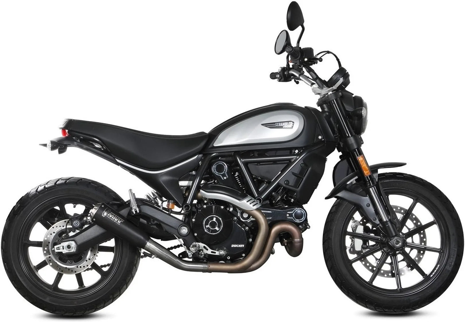 Système D'Échappement Non Catalysé Et Sans Homologation Acoustique X-M1 Acier Noir - Mivv Compatible Avec Ducati Scrambler 800 Icon (2021-2022)