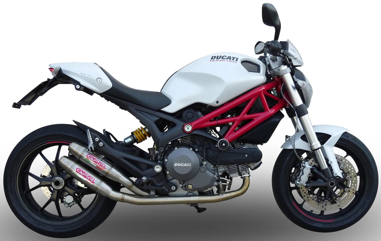 Système D'Échappement Complet Avec Catalyseur Et Homologation Acoustique Deeptone Acier - Gpr Compatible Avec Ducati Monster 796 (2010-2014)