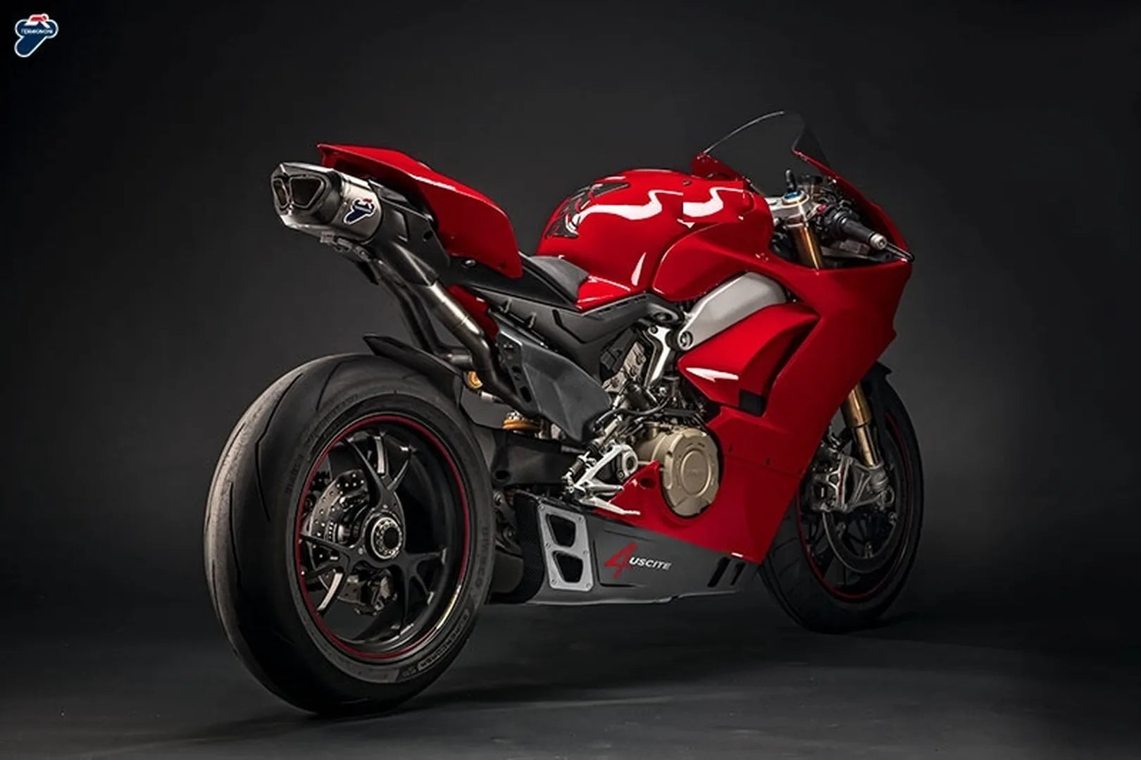 Système D'Échappement Complet Sans Homologation Acoustique 4 Uscite Full Titanium Carbon Cap - Termignoni Compatible Avec Ducati Panigale V4 R (2018-2021)